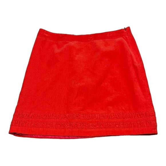 Boden Corduroy Mini Skirt Coral Casual Chic Ribbed Retro Pull-On Seasonal 10R - Picture 1 of 8